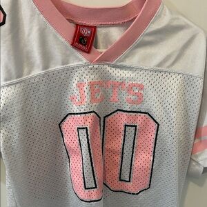 NFL Jets Kids Pink and White Mesh Jersey